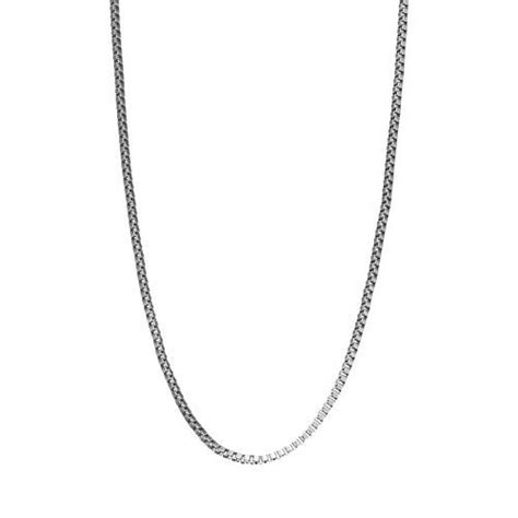 blue la rue stainless steel box chain necklace|Blue La Rue Stainless Steel Box Chain Necklace – 24 in. Promotion.